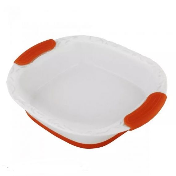 Блюдо квадратное 32,5см для запекания с силикон. ручками 142-131