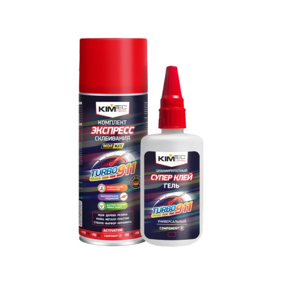 Клей-экспресс цианоакрилатный KIM TEC TURBO 125г + активатор 400мл 911 03-01-55