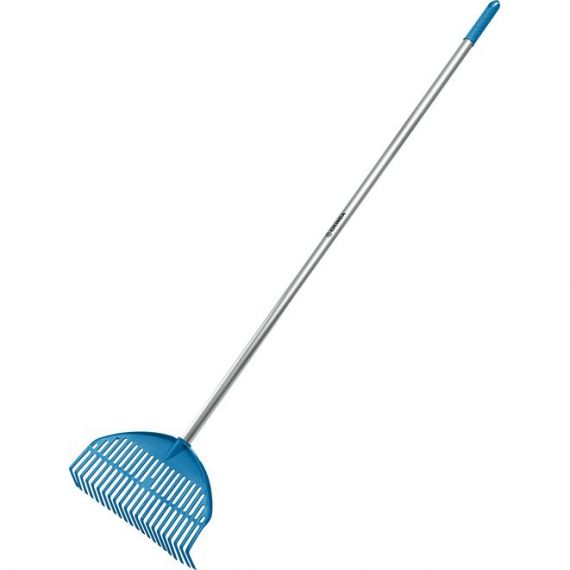 Грабли веерные GRINDA PL-22 пластиковые с алюминевым черенком 421819#