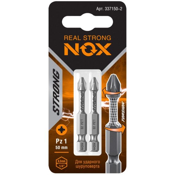 Бита PZ1*50мм торсионная NOX STRONG  1шт  337150