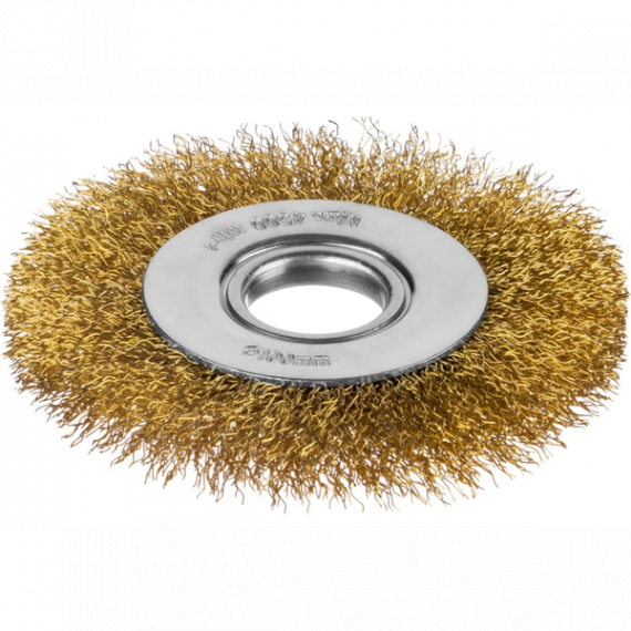 Щетка дисковая для УШМ проволока витая стальная латунированная 0.3мм, Mirax 100мм, 35141-100