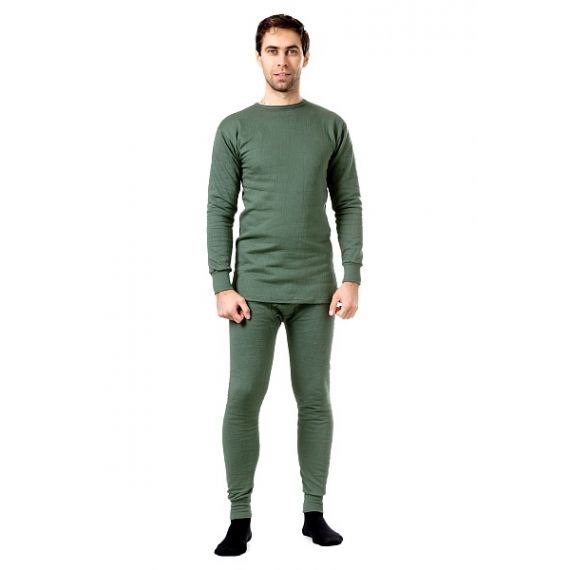Белье мужское утепленное КАМЫШ х/б   4071, Цвет: Оливковый, Размер: 100/182-188