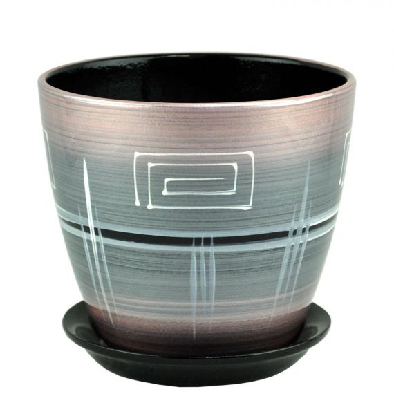 Горшок роспись бутон браслет розовый 18см РС 05/3