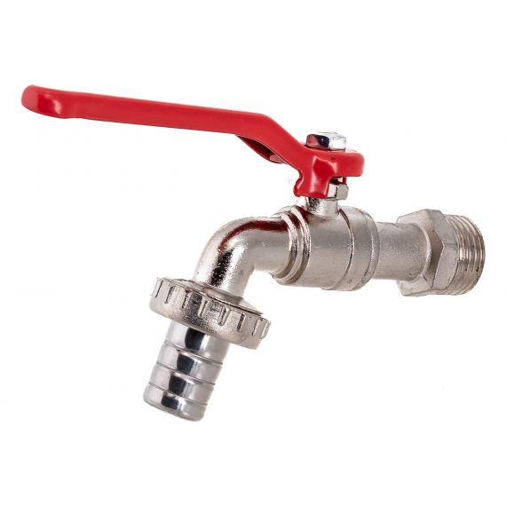 Кран шаровой водоразборный НР 1/2" ручка,  со штуцером 276948