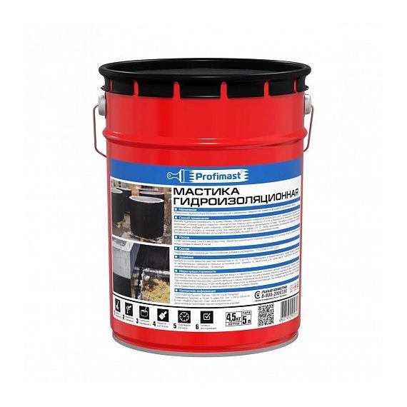 Мастика битумная гидроизоляционная 5л  "PROFIMAST" 237261