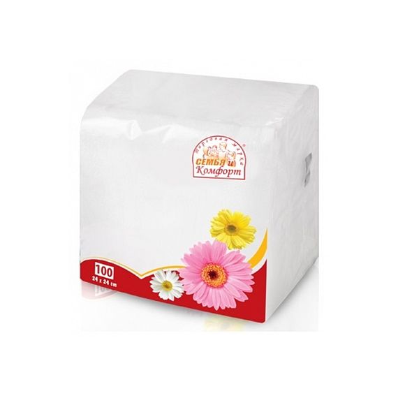 Салфетки бумажные Семья и Комфорт 100шт