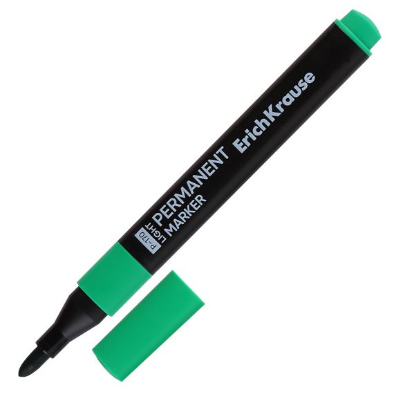 Маркер перманентный, пулевидный, 2,5 мм, цвет зеленый P-170 light, Erich Krause, 63566