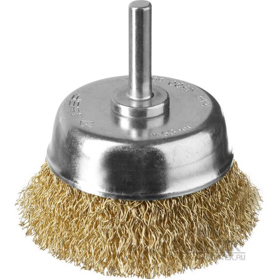 Щетка чашечная ЗУБР для дрели витая латун. 63мм  3525-063