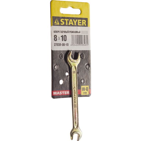 Ключ гаечный рожковый STAYER MASTER 27038-08-10