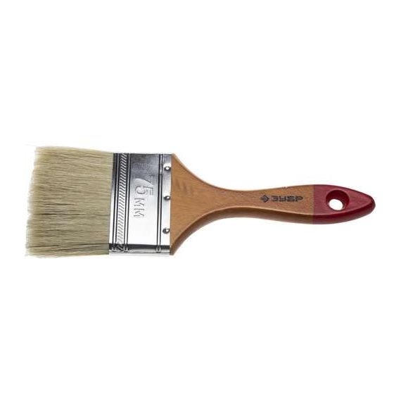 Кисть плоская 75мм ЗУБР Универсал натуральная щетина  4-01003-075