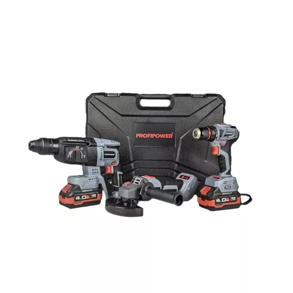Набор PROFIPOWER PrrofiSetr-3E18 3в1 (Li-ion-2шт,набор головок ,4,0Ач,З/У, кейс) E0247, изображение 2