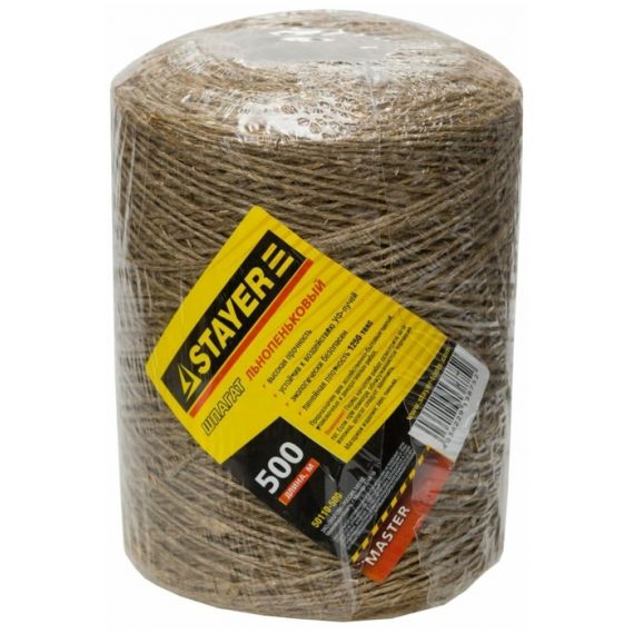 Шпагат STAYER льнопеньковый 1,4мм*500м   50110-500