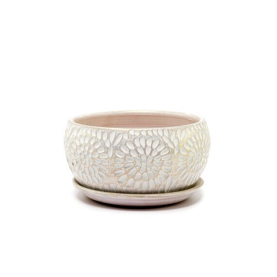 Горшок АСТРА плошка бел/жемч 18см  27-123