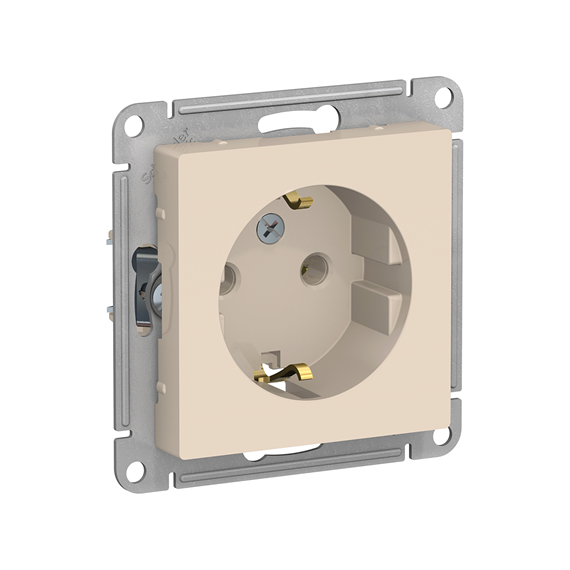 Механизм розетки 1-м с заземл. 16А бежевая ATLAS DESIGN  ATN000243
