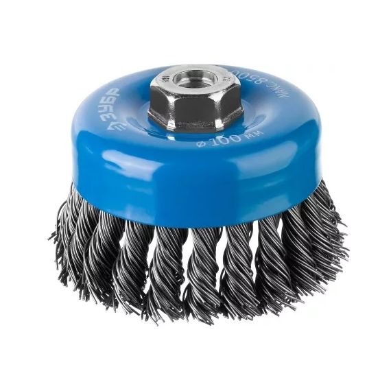 Щетка чашечная ЗУБР для УШМ 0,8мм 100мм  35277-100