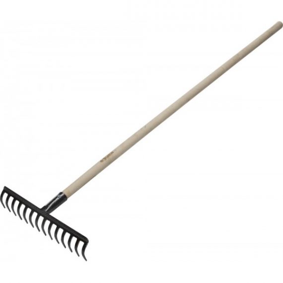 Грабли GRINDA 14 прямых зубьев с черенком  39583-14