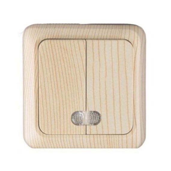 Выкл.2кл свет о/у сосна "Олимп"