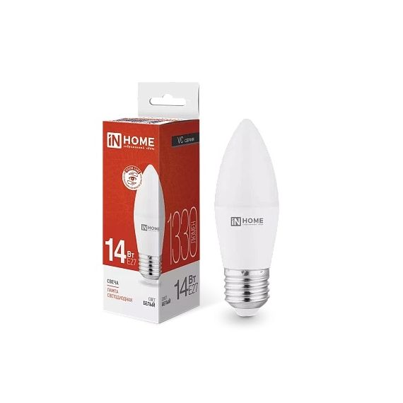 Лампа светодиодная LED-СВЕЧА-VC 14Вт 230В E27 4000K 1330Лм IN HOME 7744