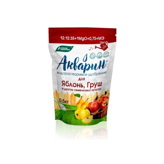 АКВАРИН Удобрение водорастворимое для яблонь, груш и других семечковых культур 0,5кг  22507