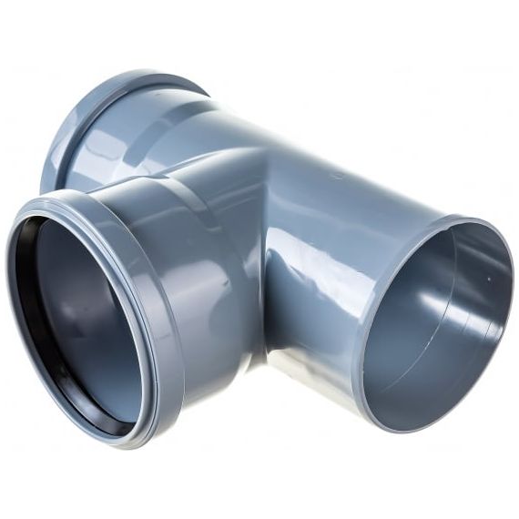 Тройник Дн110*110*87° серый 127-1973