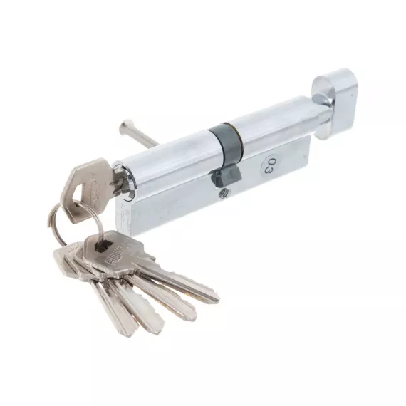 Механизм цилиндровый ЛУВ-90 (45-45) хром  6658, изображение 2