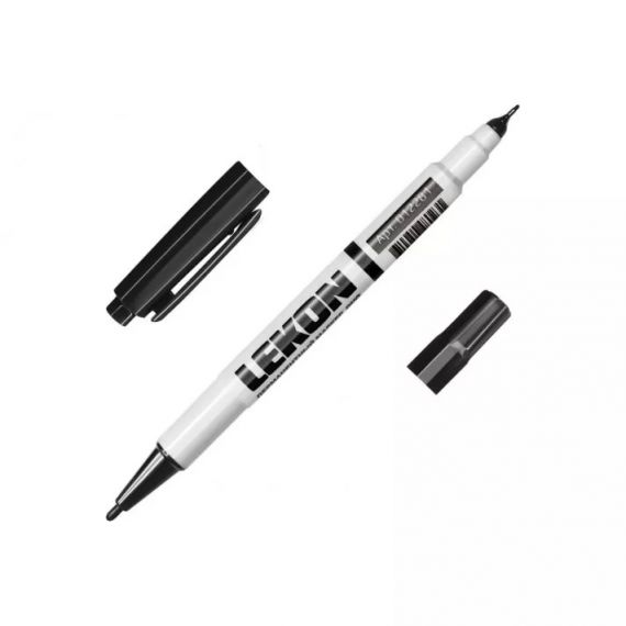 Маркер красящий двухсторонний, черный, Lekon, Duo, 012281