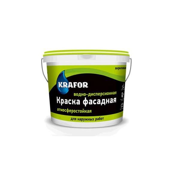 Краска фасадная 3кг KRAFOR (салат.)  30513