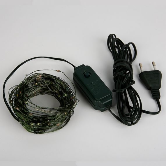 Гирлянда светод "Роса", 20м. 200 светодиодов. Провод зеленый ULD-S2000-200/DGA WARM WHITE IP20/12079