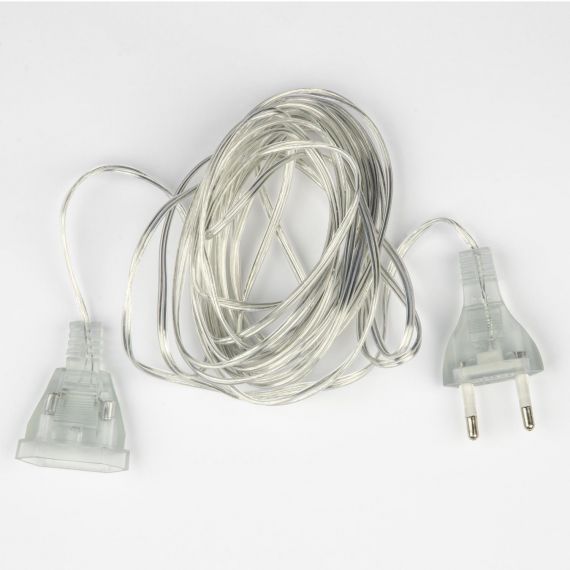 Удлинитель для домашних гирлянд 5м прозрачный ПВХ  10944