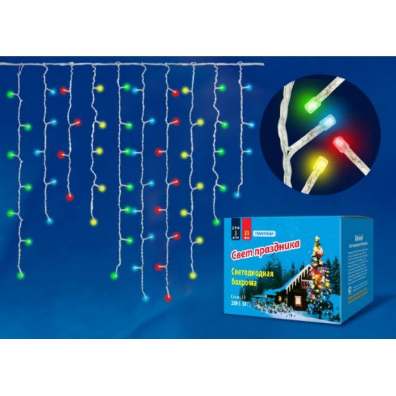 Бахрома светодиод с контрол. 1,8м. 48 свет-в. Разноцв.Провод прозр ULD-B1805-048/UL-00005273
