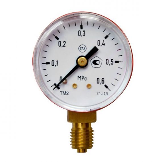 Манометр пропановый 0,6 мПа на редуктор (50мм)
