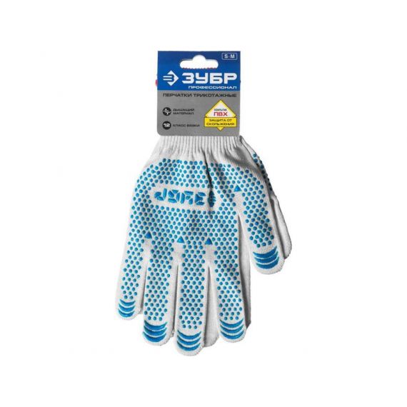 Перчатки ЗУБР КОМФОРТ трикотажные,12 класс,х/б  11450