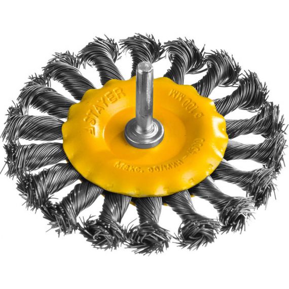 Щетка STAYER диск.для дрели стальная 100мм  35115-100