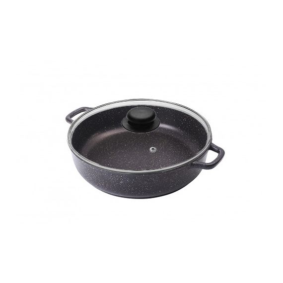 Жаровня 240/70 2,5л Горница Гранит лит/руч с крышкой  ж2411аг