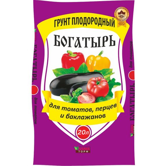 Грунт Богатырь для томатов,перцев и баклажанов 20л Лама Торф  343-4