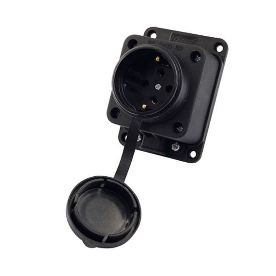 Розетка каучук с заземлением прямая с заглушкой Lezard 106-0400-0103/103