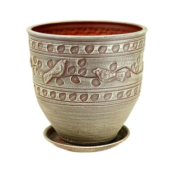 Горшок ПТИЦЫ бутон кор. 22см  75-125