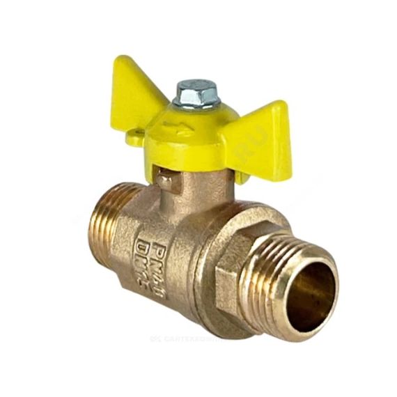 Кран шаровой латунь газ 11Б27фтМ Ду 15 Ру40 HР бабочка VALFEX VF.279.LB3.012.N/P59