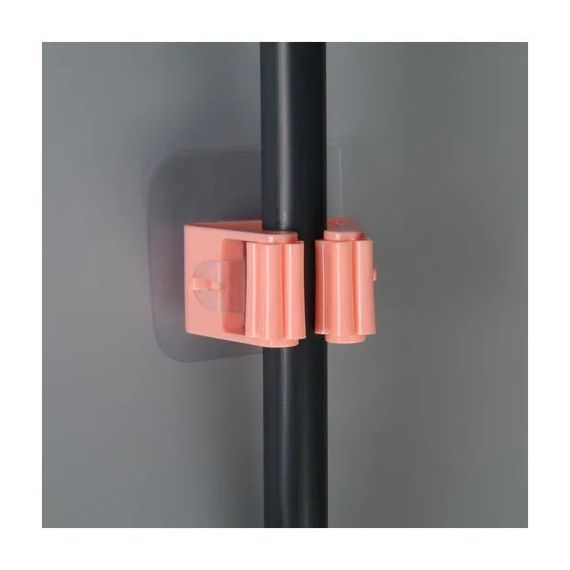 Держатель для уборочного инвентаря с крючками 12*10*5 на липучке 3991554