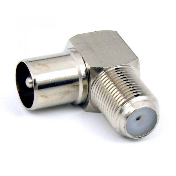 Переходник гнездо "F"-штекер ТВ угловой