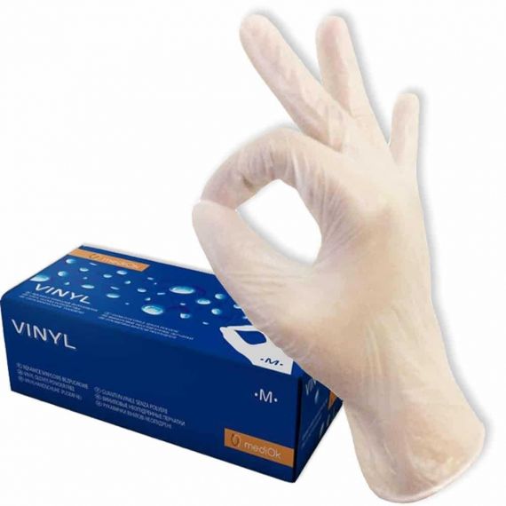 Перчатки виниловые неопудр. 1пара  210214,15,17