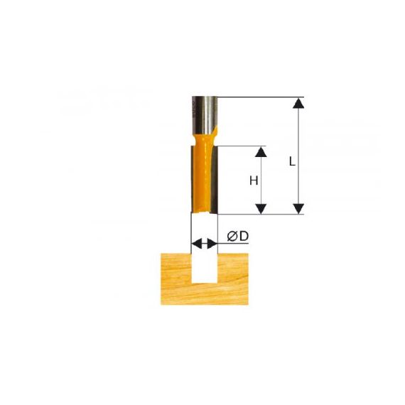 Фреза пазовая прямая ЭНКОР 8х26мм хв.8мм.  46022/9227