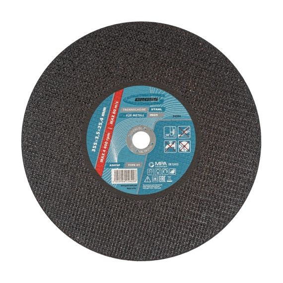 Круг отрезной по металлу, 355*3.5*25.4 мм Gross 74394