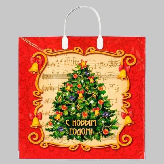 Пакет п/э с пласт.ручкой 38*35см в ассорт.