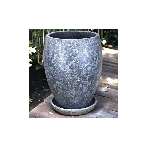 Горшок Эллипс низкий черный d35*h50см