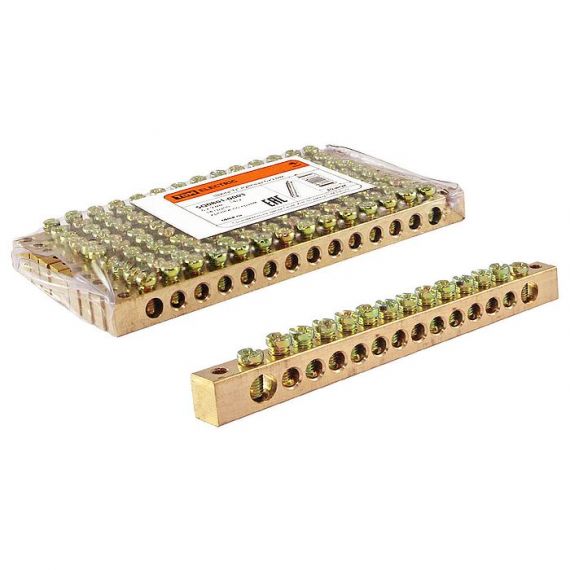 Шина нулевая 6*9 14/2 (14групп/крепеж по краям)