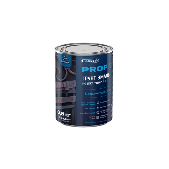 Грунт-эмаль Лакра PROF IT черный 0,8кг