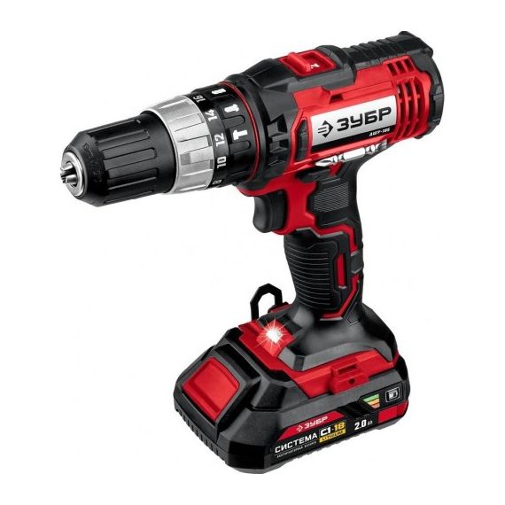 Дрель-шуруповерт ударная ЗУБР ДШУ-185-22 18В 2АКБ