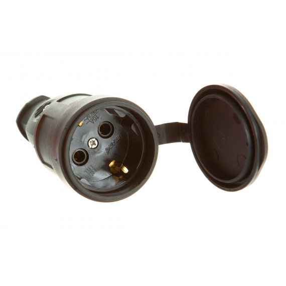 Штепсель каучук с заземлением Lezard с заглушкой  106-0400-102