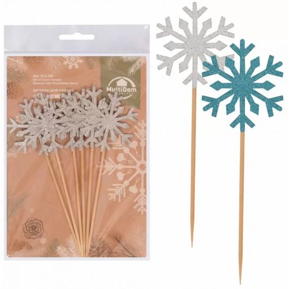 Шпажки для канапе "Снежинки". Набор 24 шт. BJ2-443